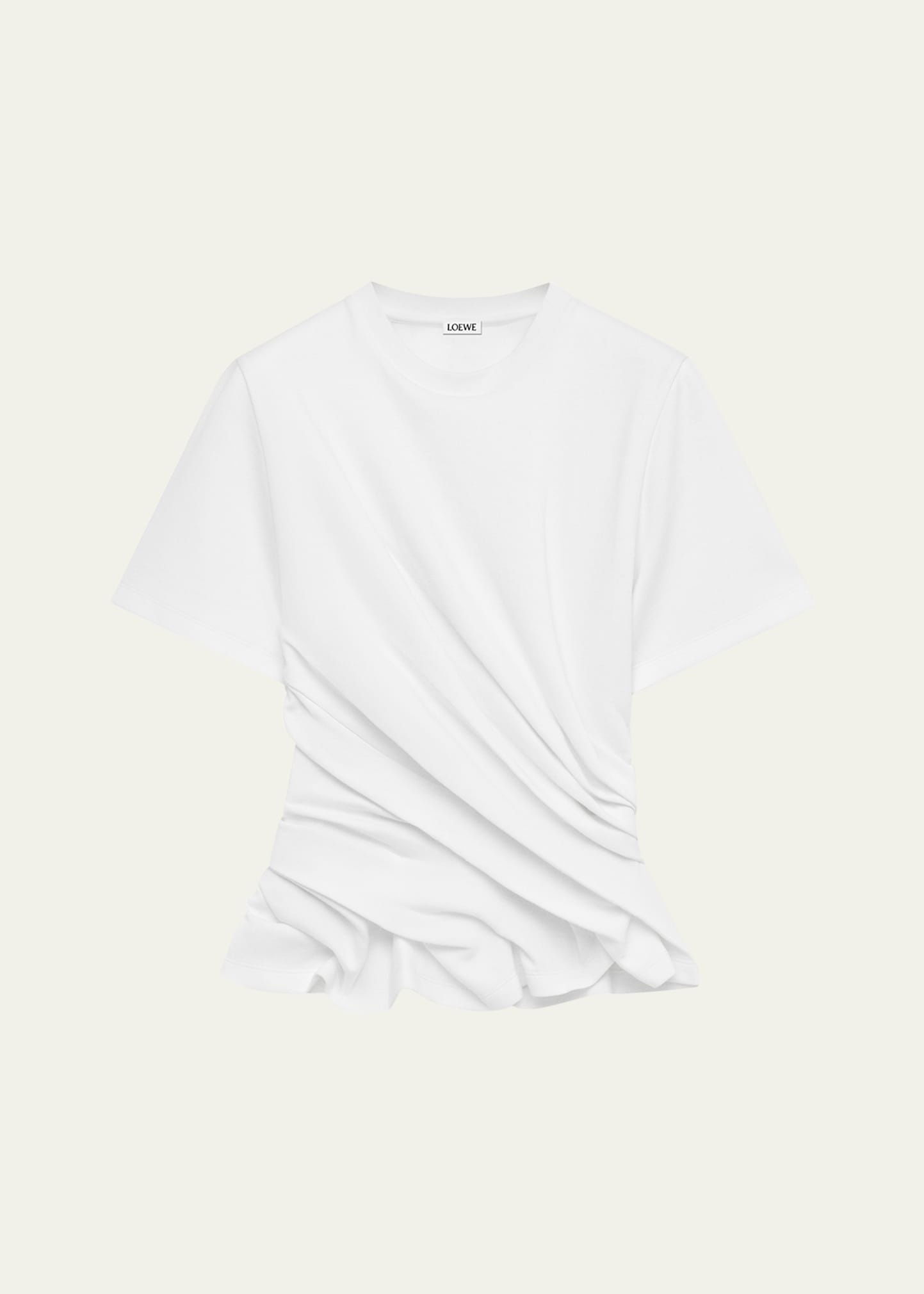Short-Sleeve Draped Twisted T-Shirt - 1