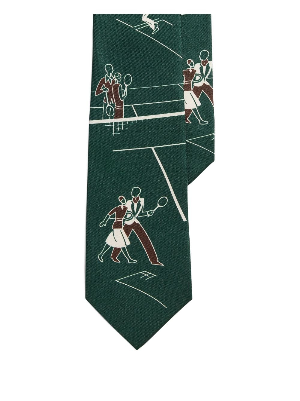 Deco Tennis Scenic-print tie - 1