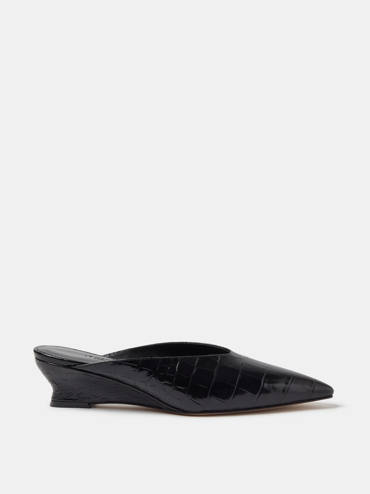 Victoria Micro Wedge Mule / Coco Black Croc Effect Leather - 1