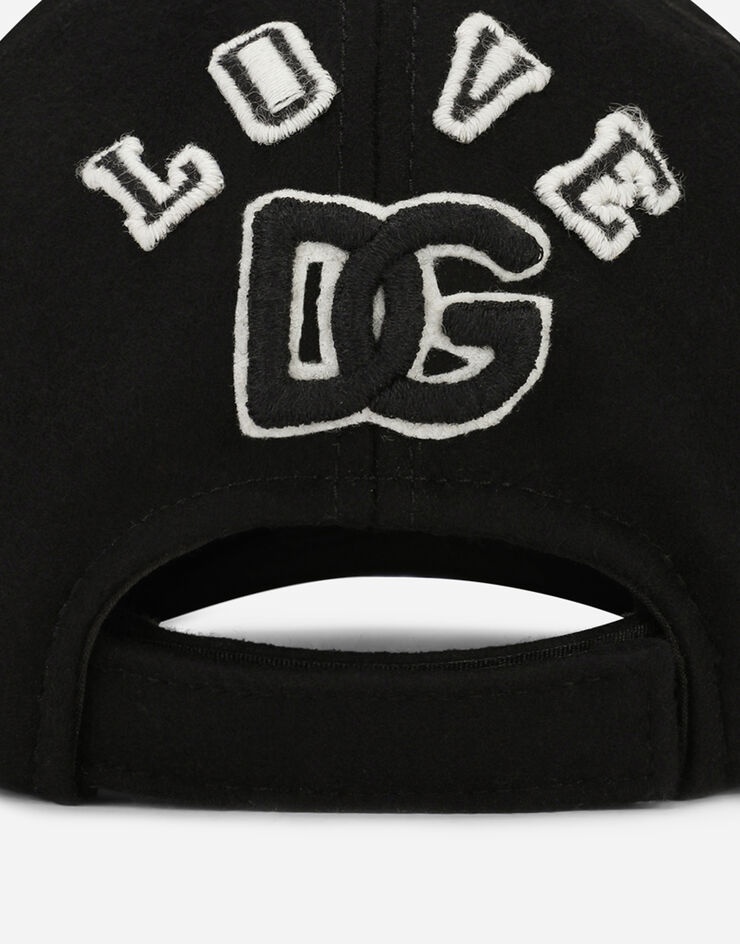 Baize and leather baseball cap with lettering - 4