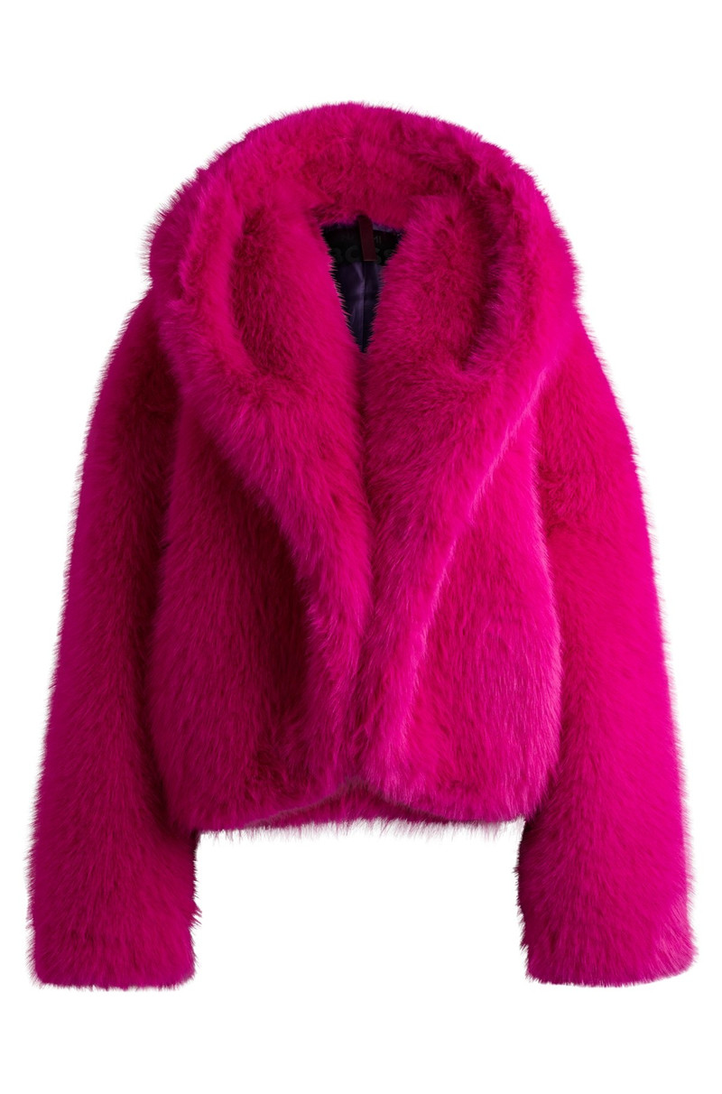 NAOMI X BOSS SHORT COAT IN FAUX FUR 1