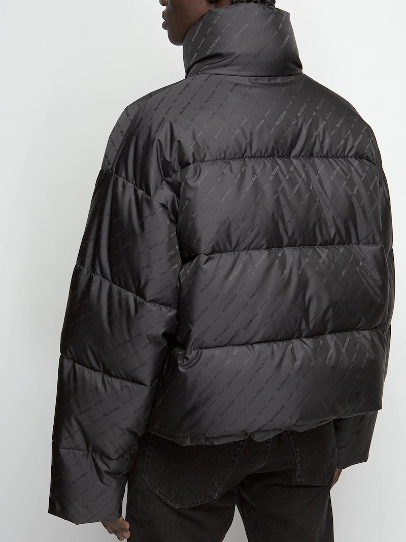 JACQUARD LOGO NYLON PUFFER JACKET - 3