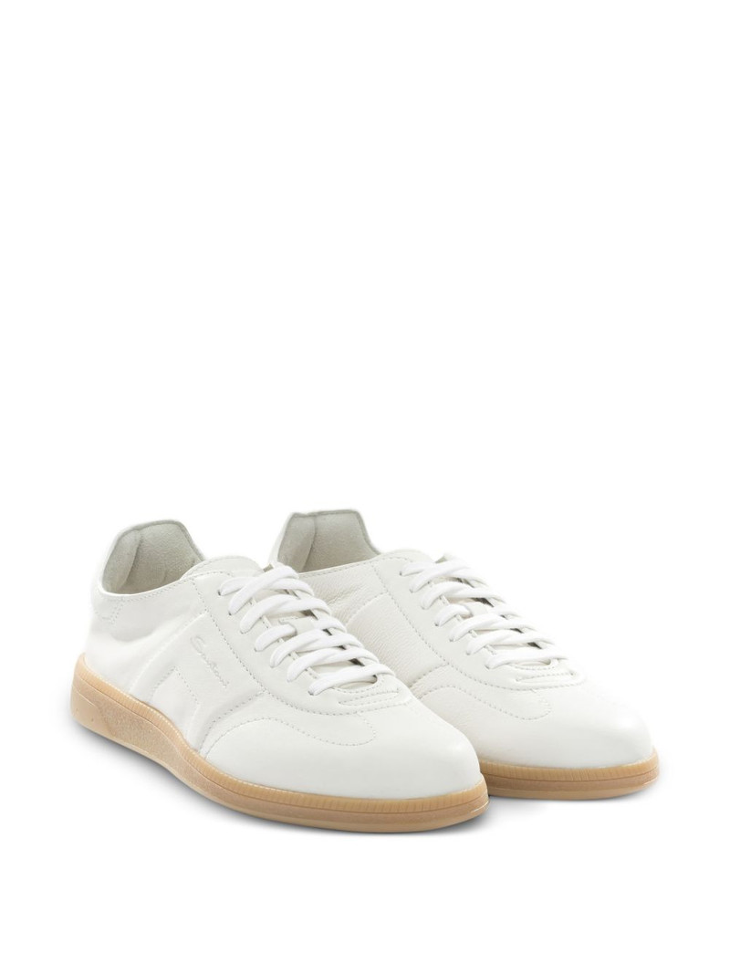 Santoni lace-up leather sneakers outlook