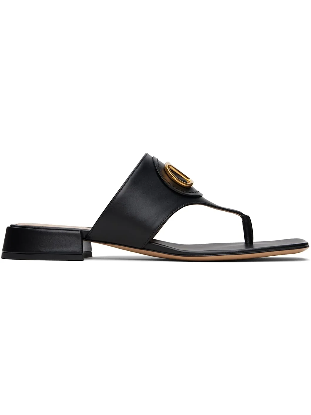 Black VLogo Signature Thong Sandals - 1
