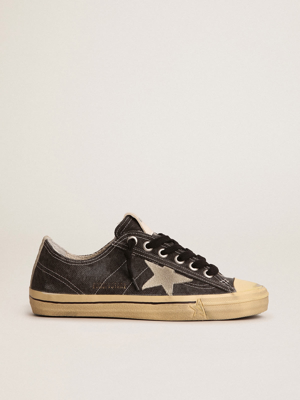 V-Star LTD sneakers in black canvas with ice-gray suede star and heel tab - 1