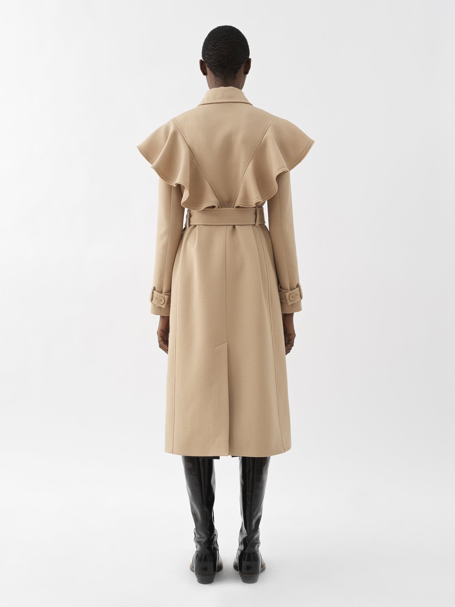 RUFFLED TRENCH COAT - 4