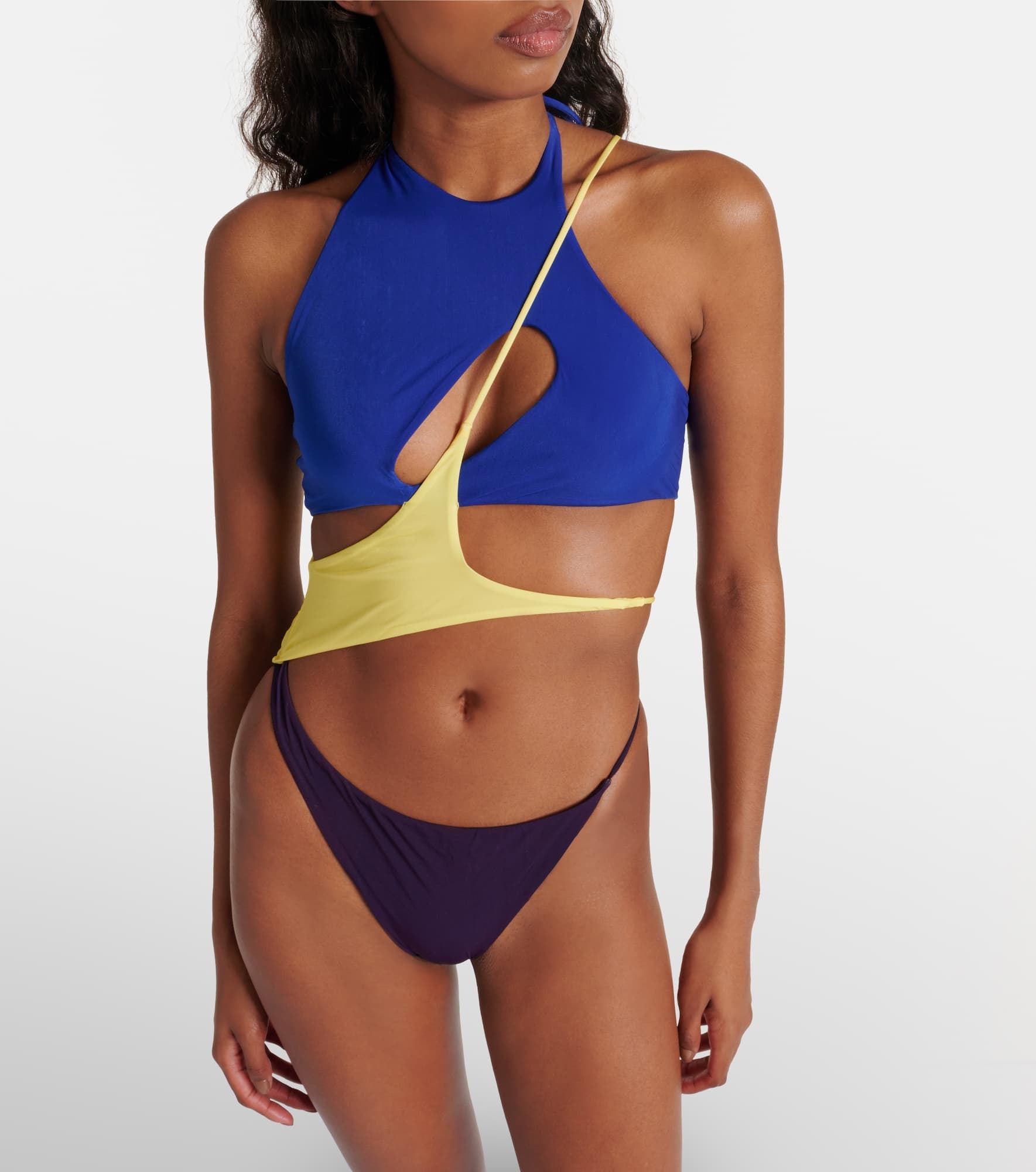 Colorblocked cutout swimsuit - 2