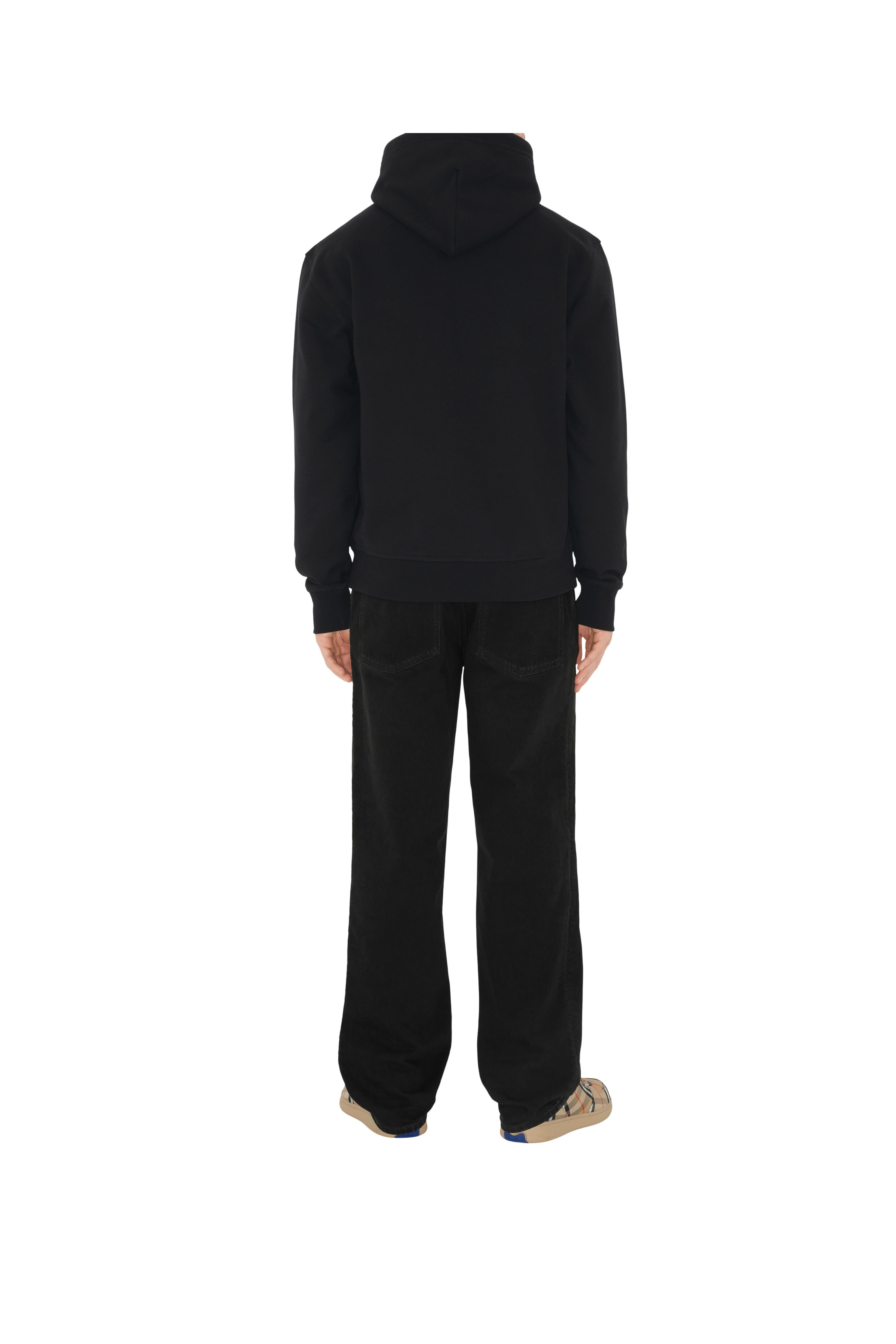 burberry Check Label Cotton Hoodie in Black at Nordstrom - 5