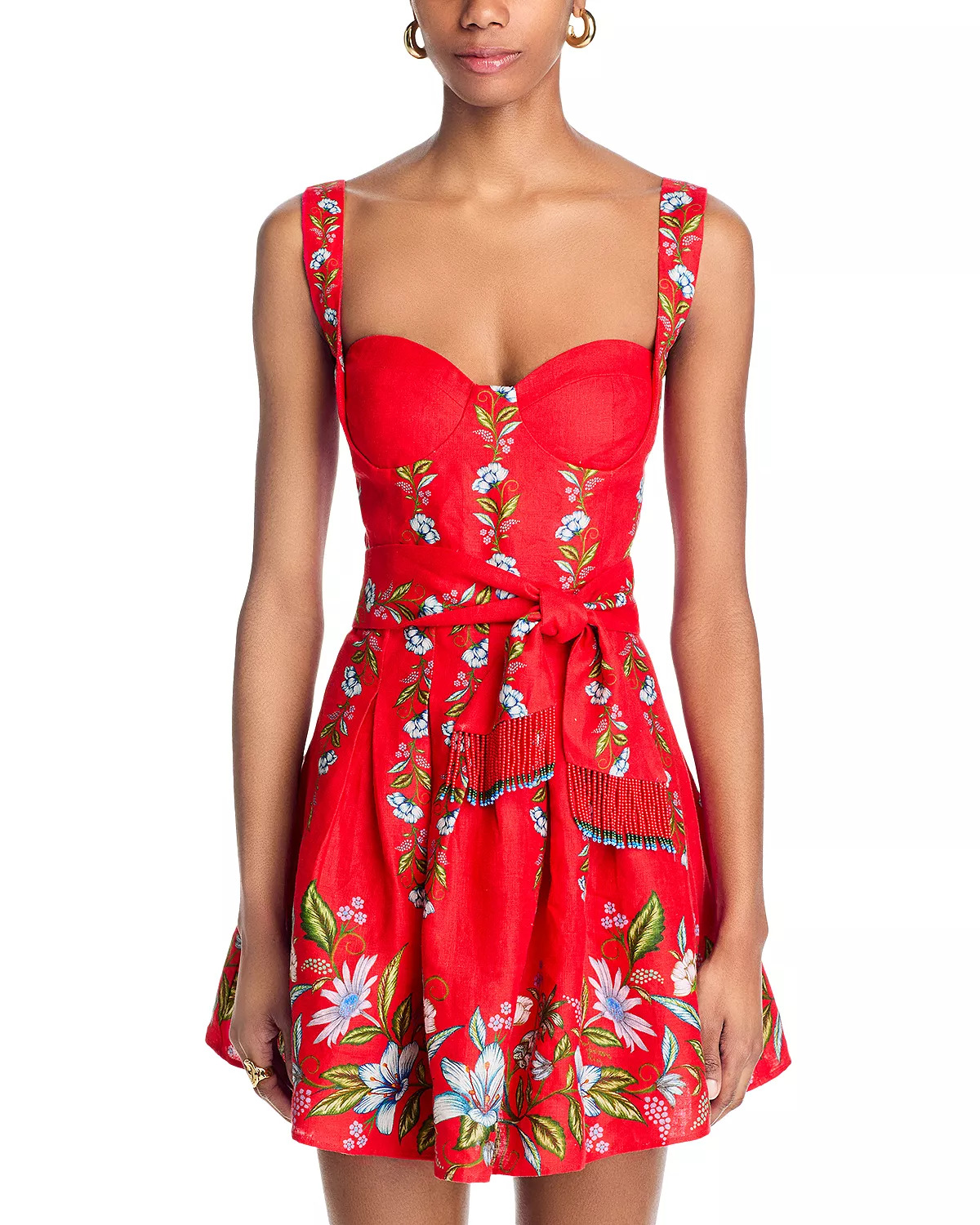 Sweet Bloom Bouquet Red Sleeveless Mini Dress - 7