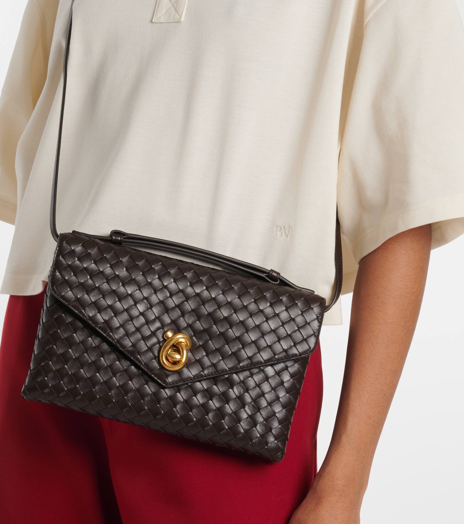Knot Lock Intrecciato leather crossbody bag - 2