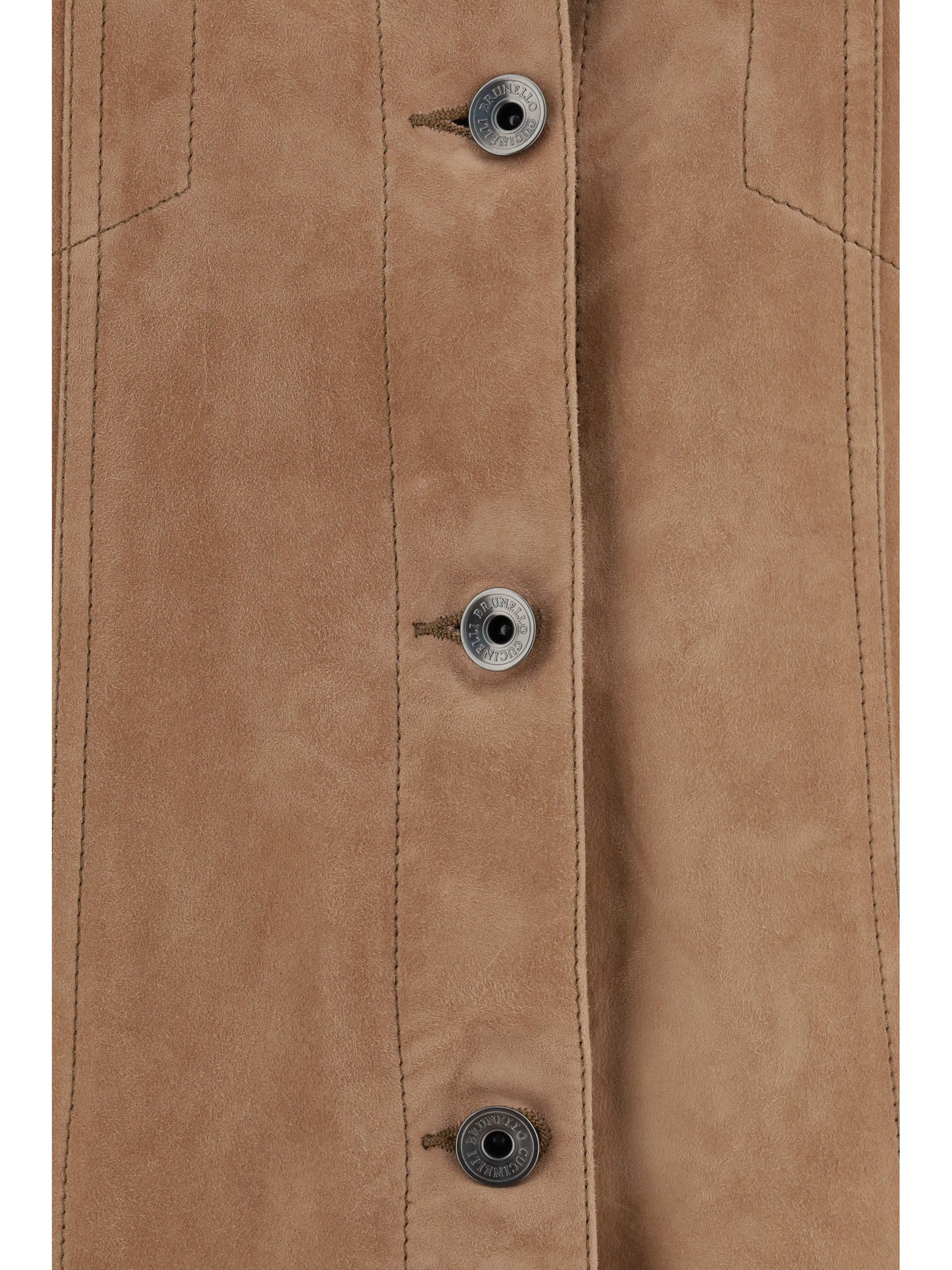 Brunello Cucinelli Women Suede Leather Jacket - 3