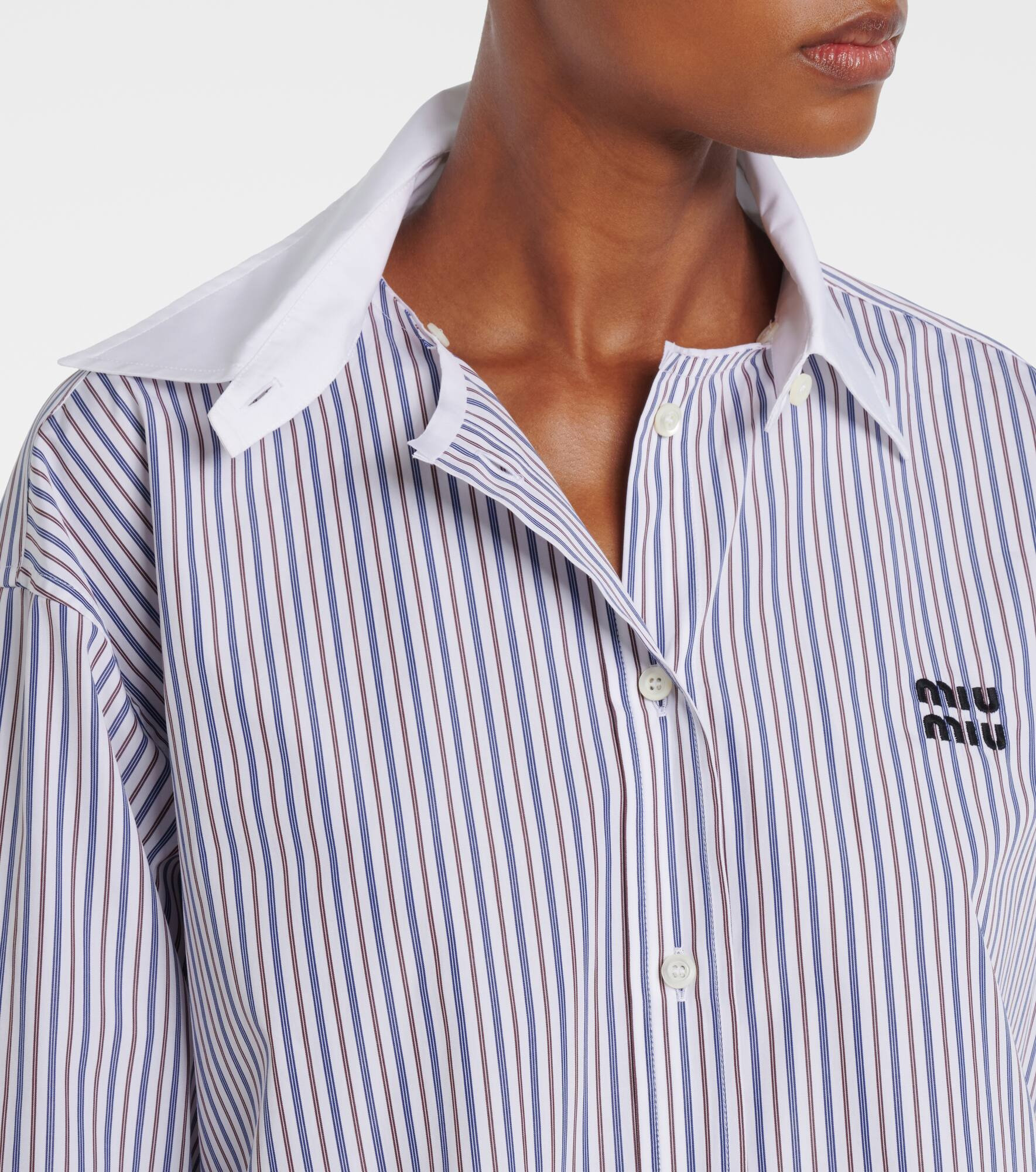 Striped cotton poplin shirt - 4