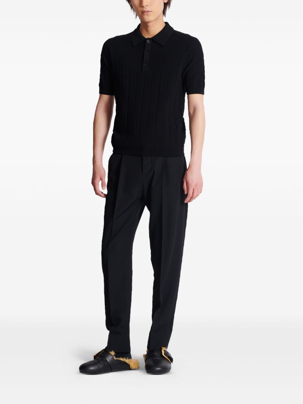 knitted polo shirt - 2