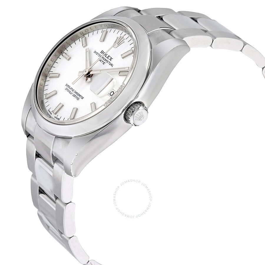 Rolex Oyster Perpetual Date 34 White Dial Stainless Steel Bracelet Automatic Men's Watch 115200WSO - 2
