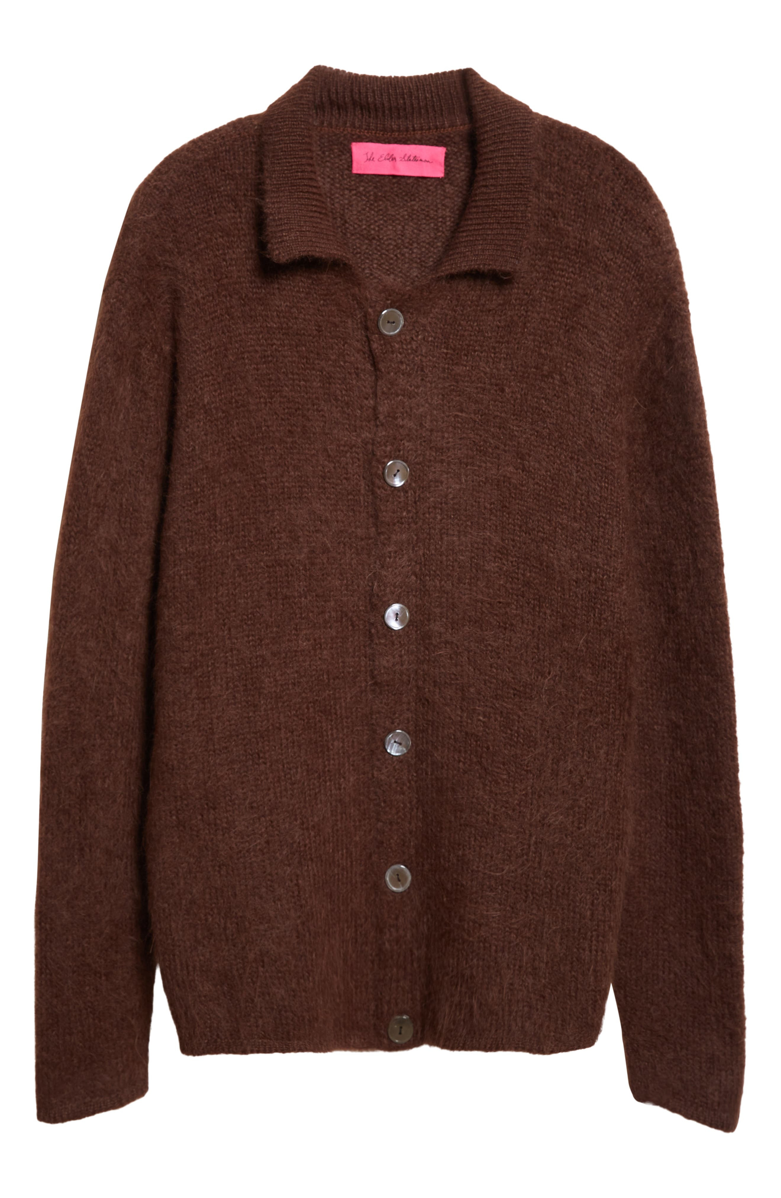 The Elder Statesman Thistle Alpaca Blend Cardigan in Wenge at Nordstrom - 6