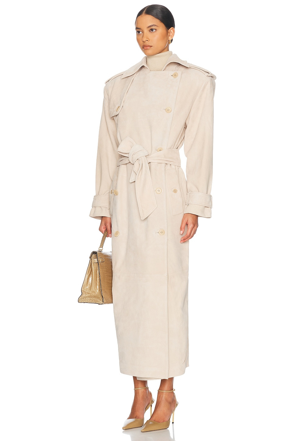 Suede Trench Coat - 4