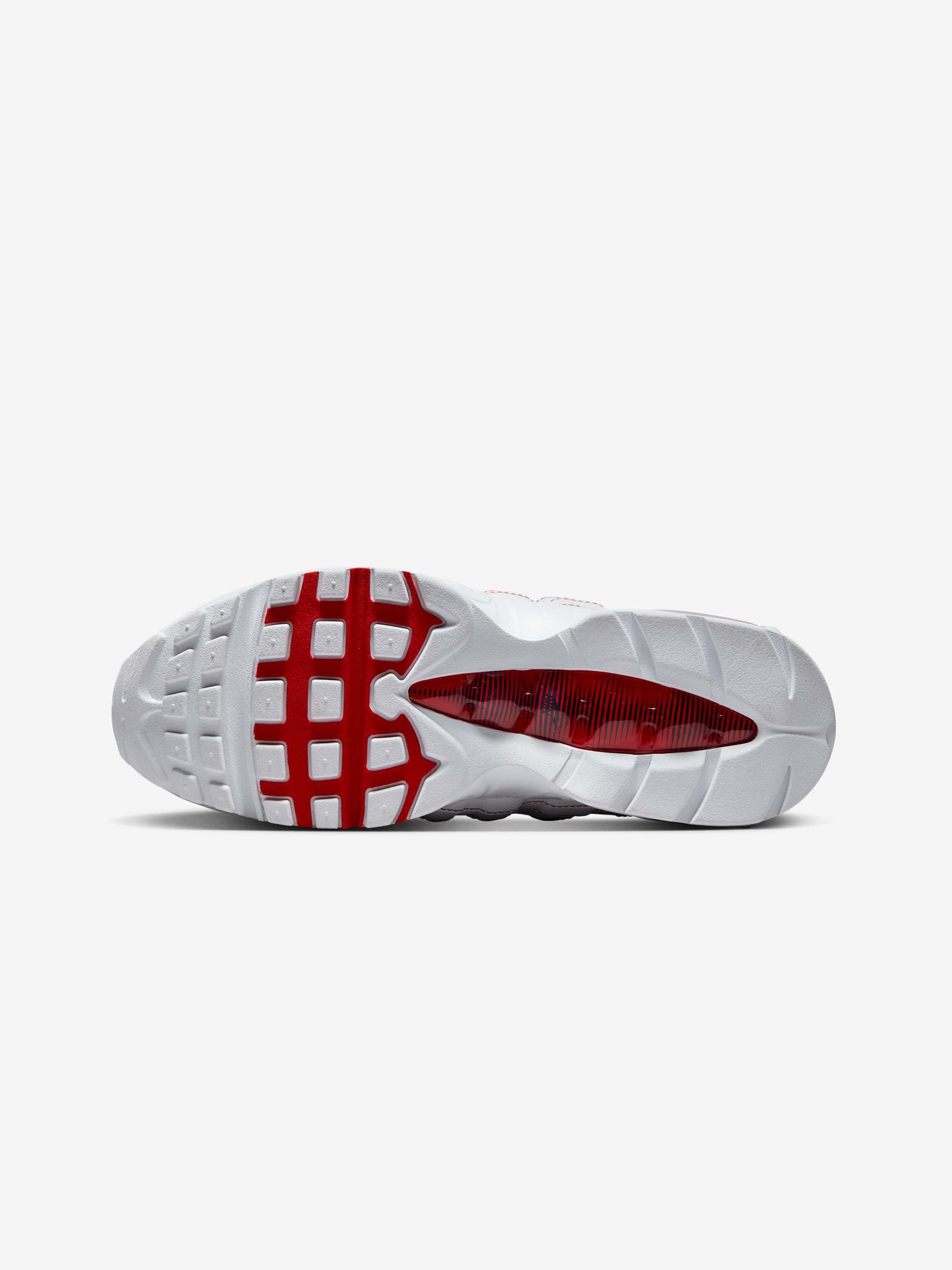 NIKE AIR MAX 95 OG (WHITE/WHITE-UNIVERSITY RED-WOLF GREY) - 5