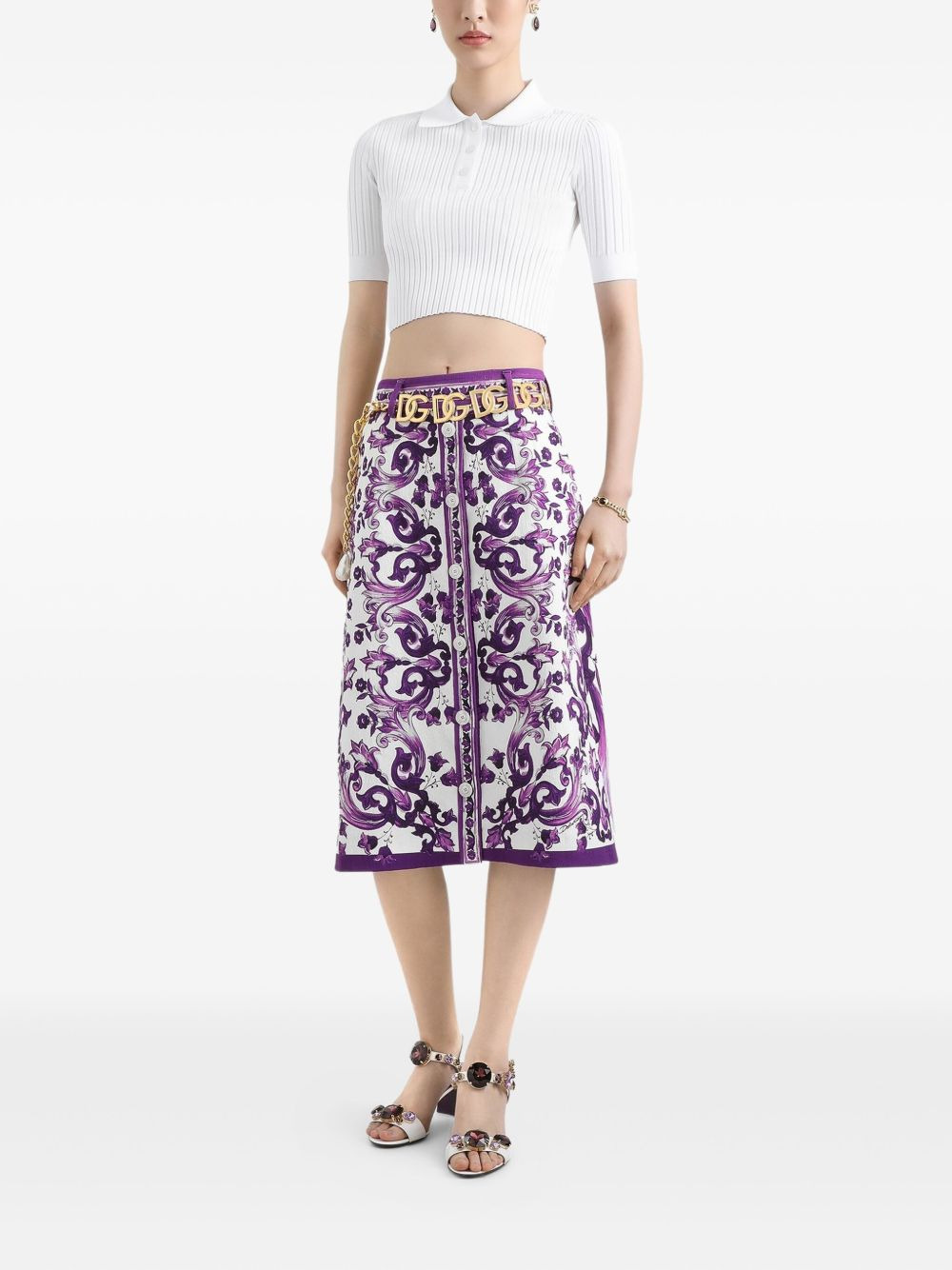 graphic-print midi skirt - 2