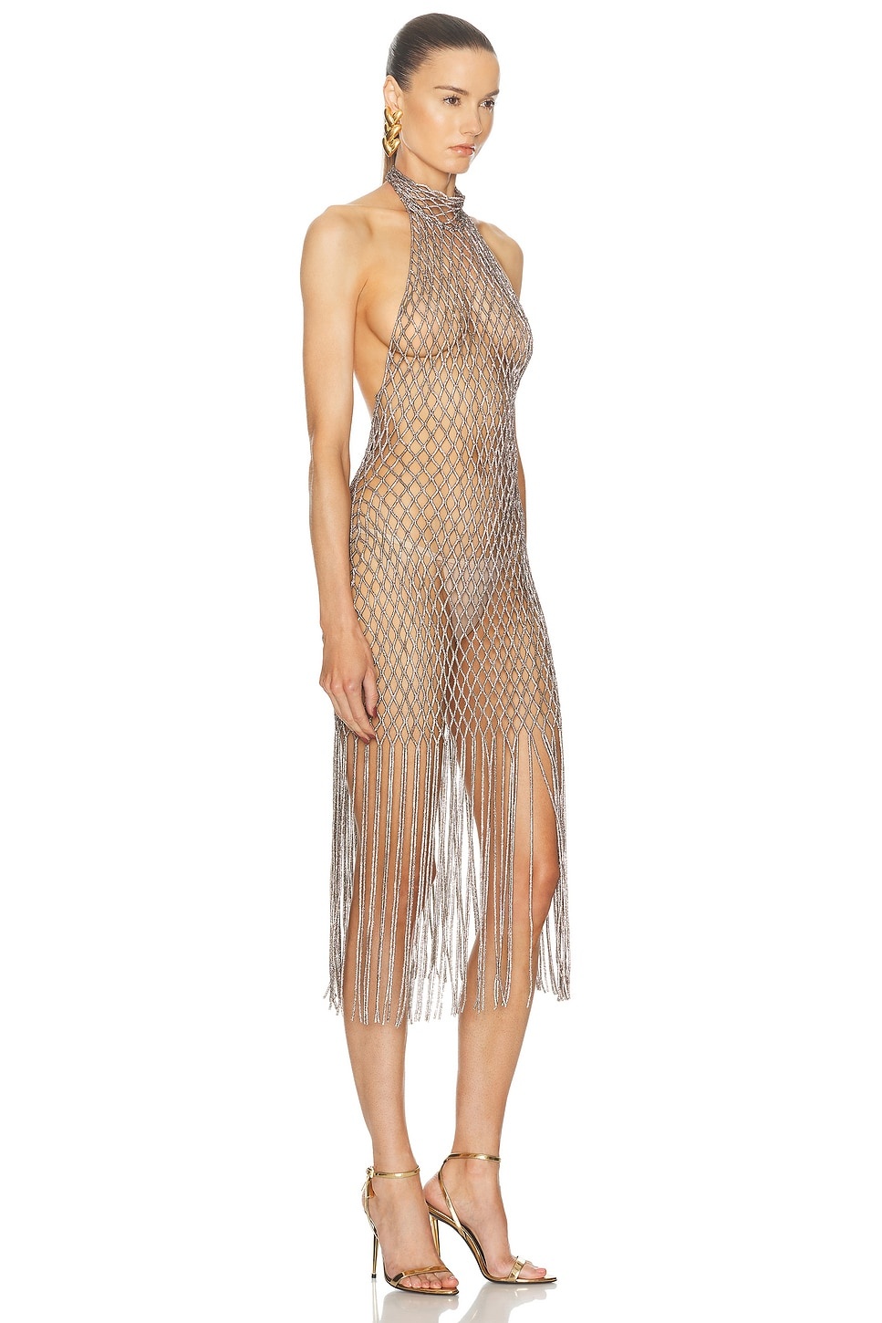Halterneck Fringe Cocktail Dress - 2
