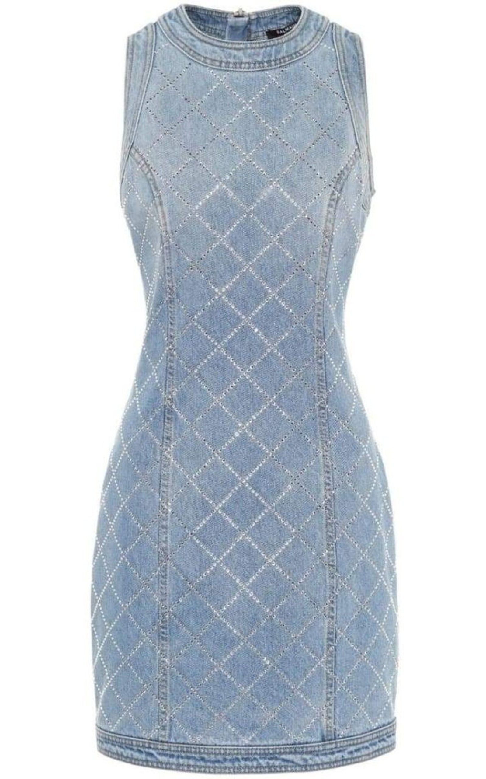 Embellished Denim Mini Dress - 1