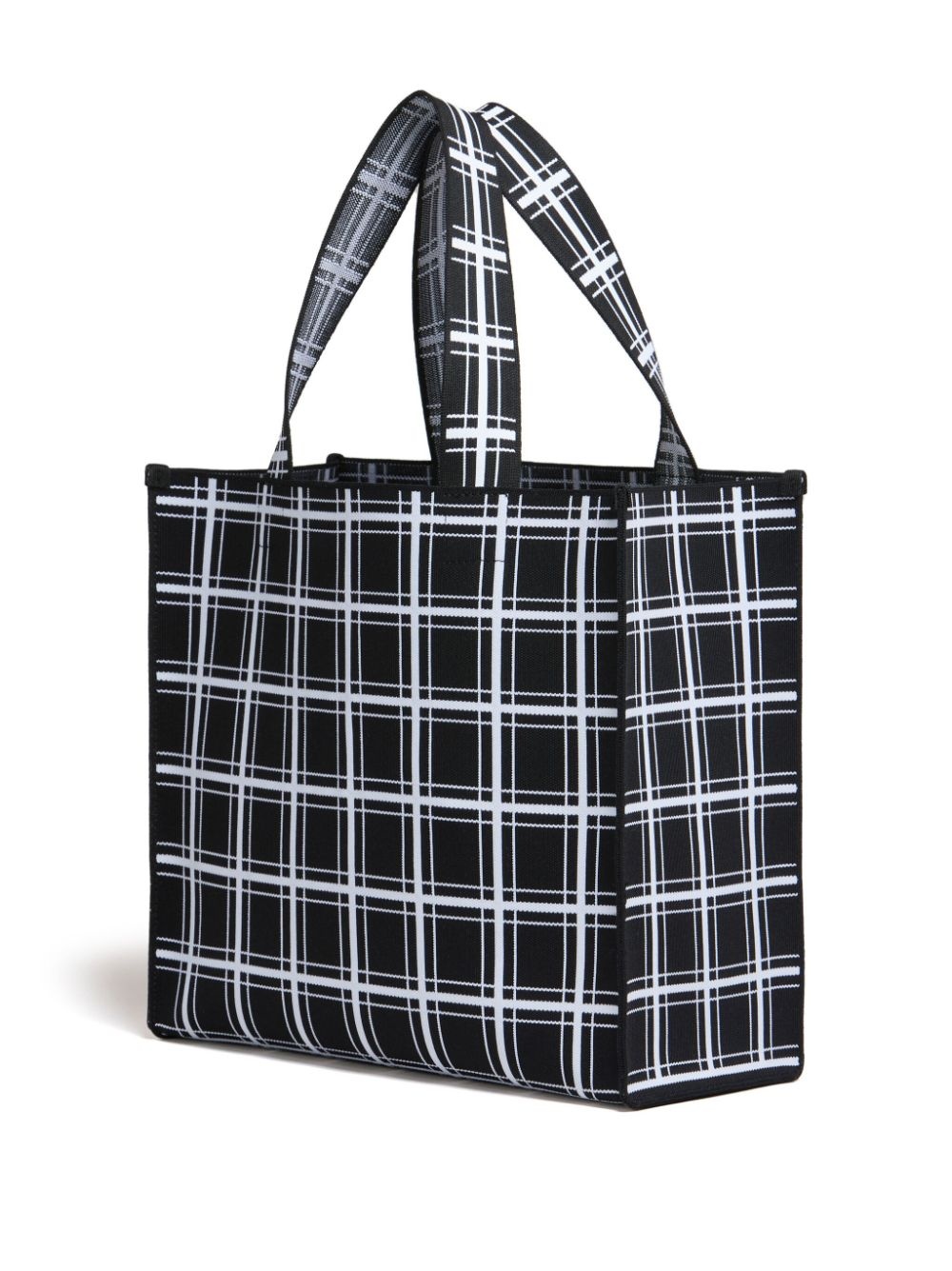 plaid logo-tag tote - 3