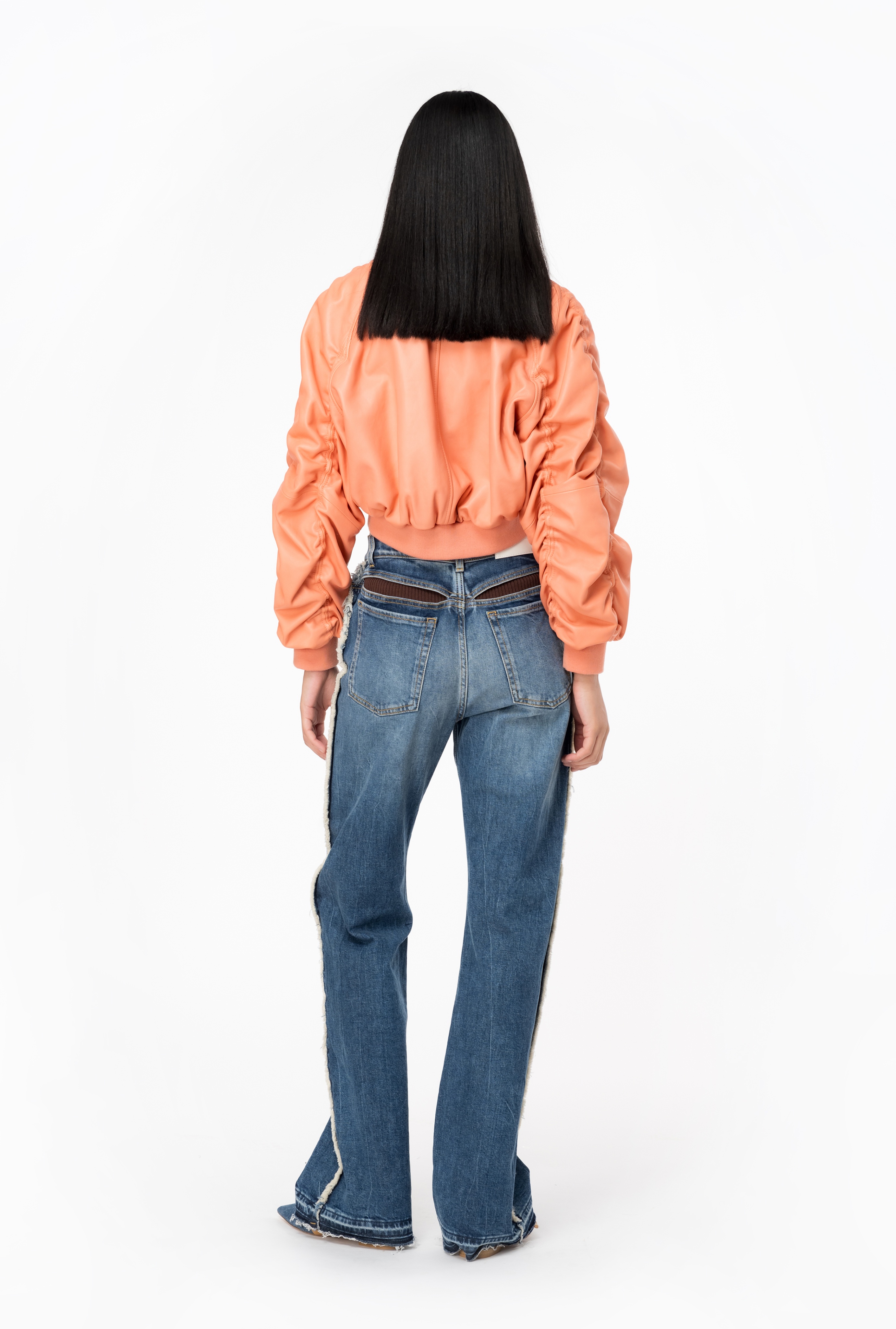 SHORT NAPPA LEATHER BOMBER JACKET - 5