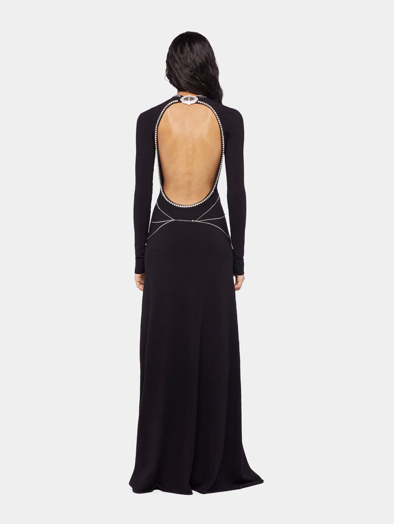 LONG BACKLESS KNIT DRESS WITH EMBROIDERIES 4