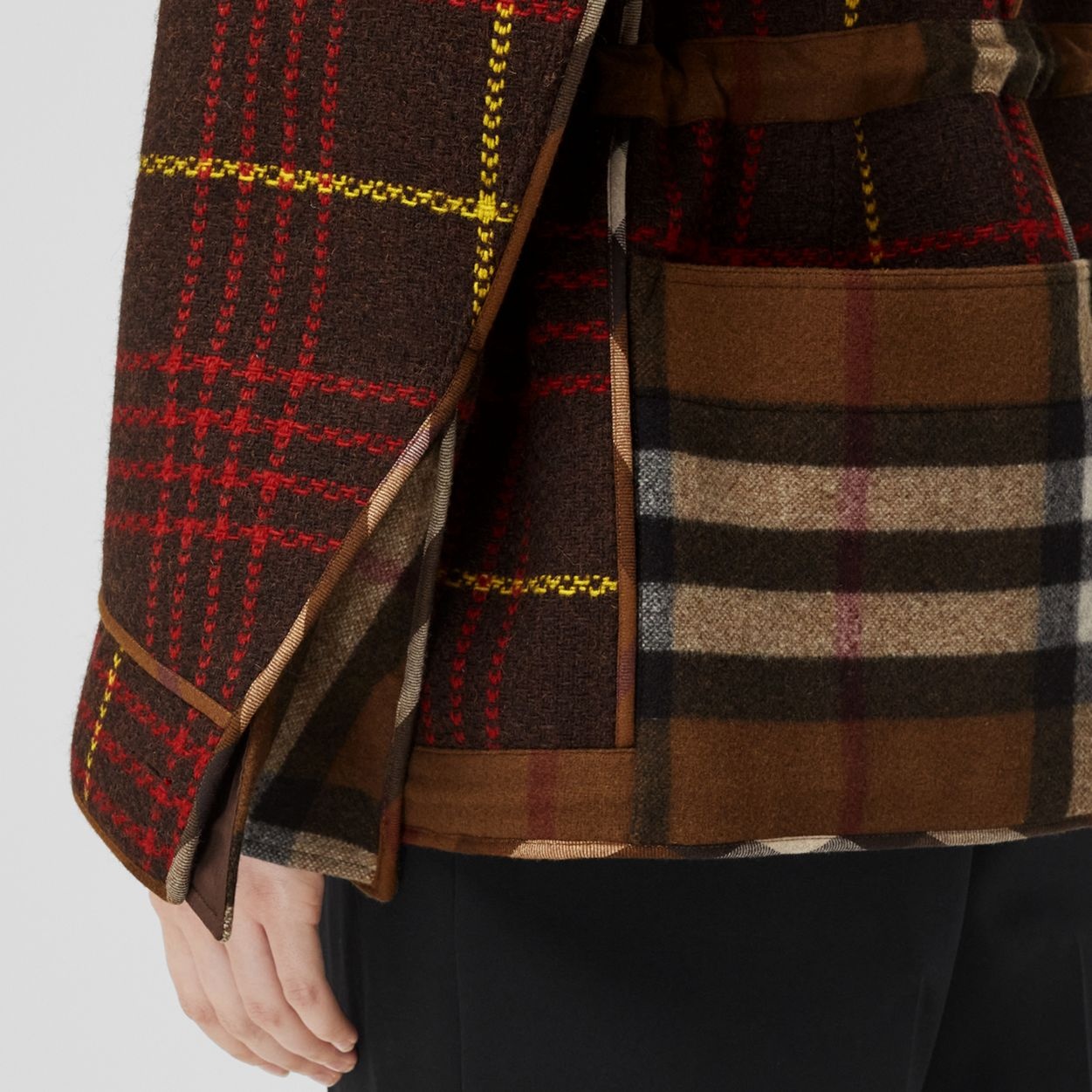 Zip Detail Check Technical Wool Field Jacket - 4