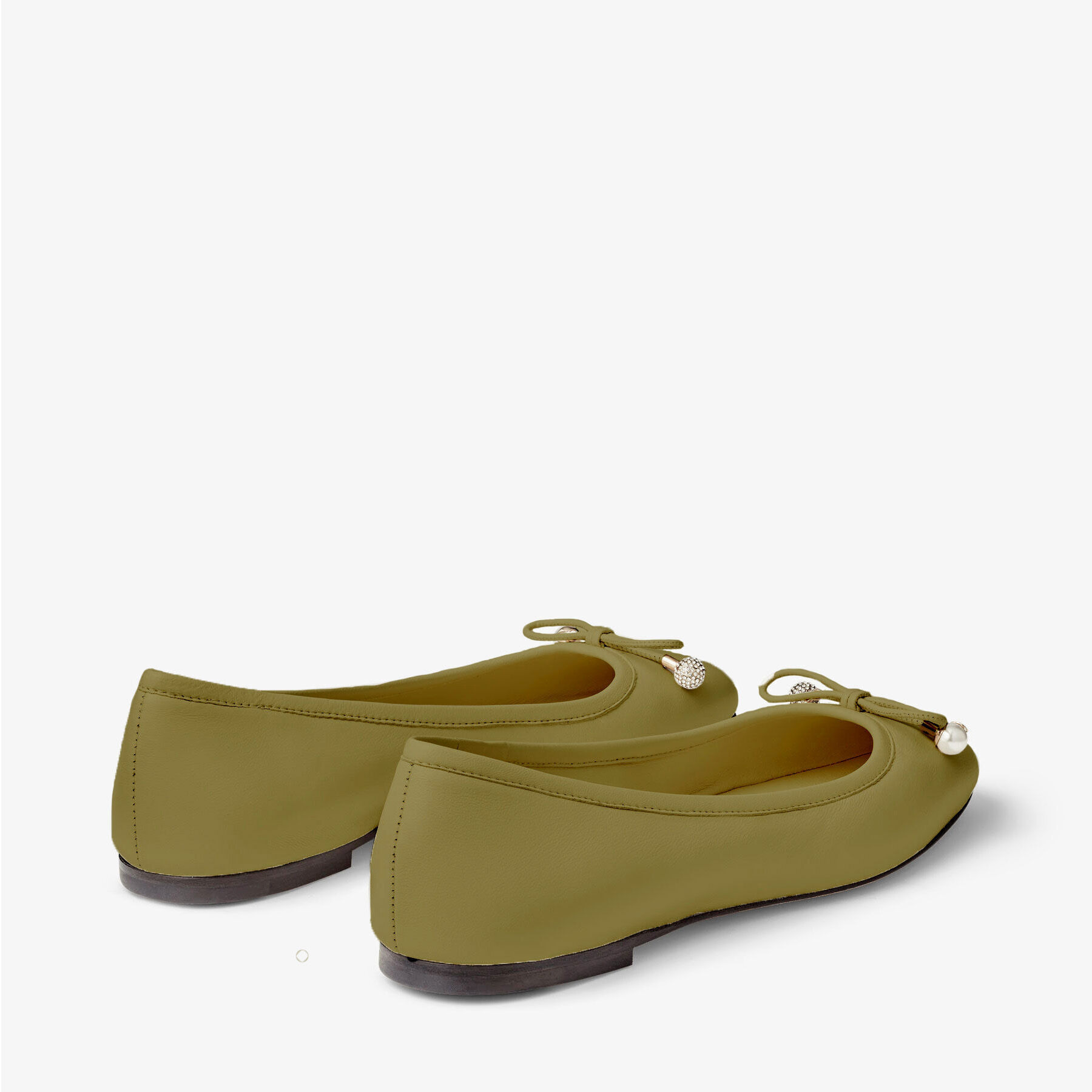 Elme Flat
Caper Green Nappa Leather Flats - 3