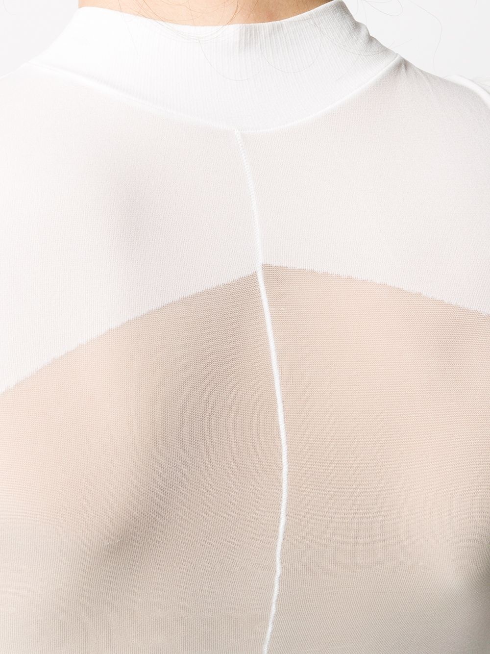 funnel-neck fitted T-shirt - 5