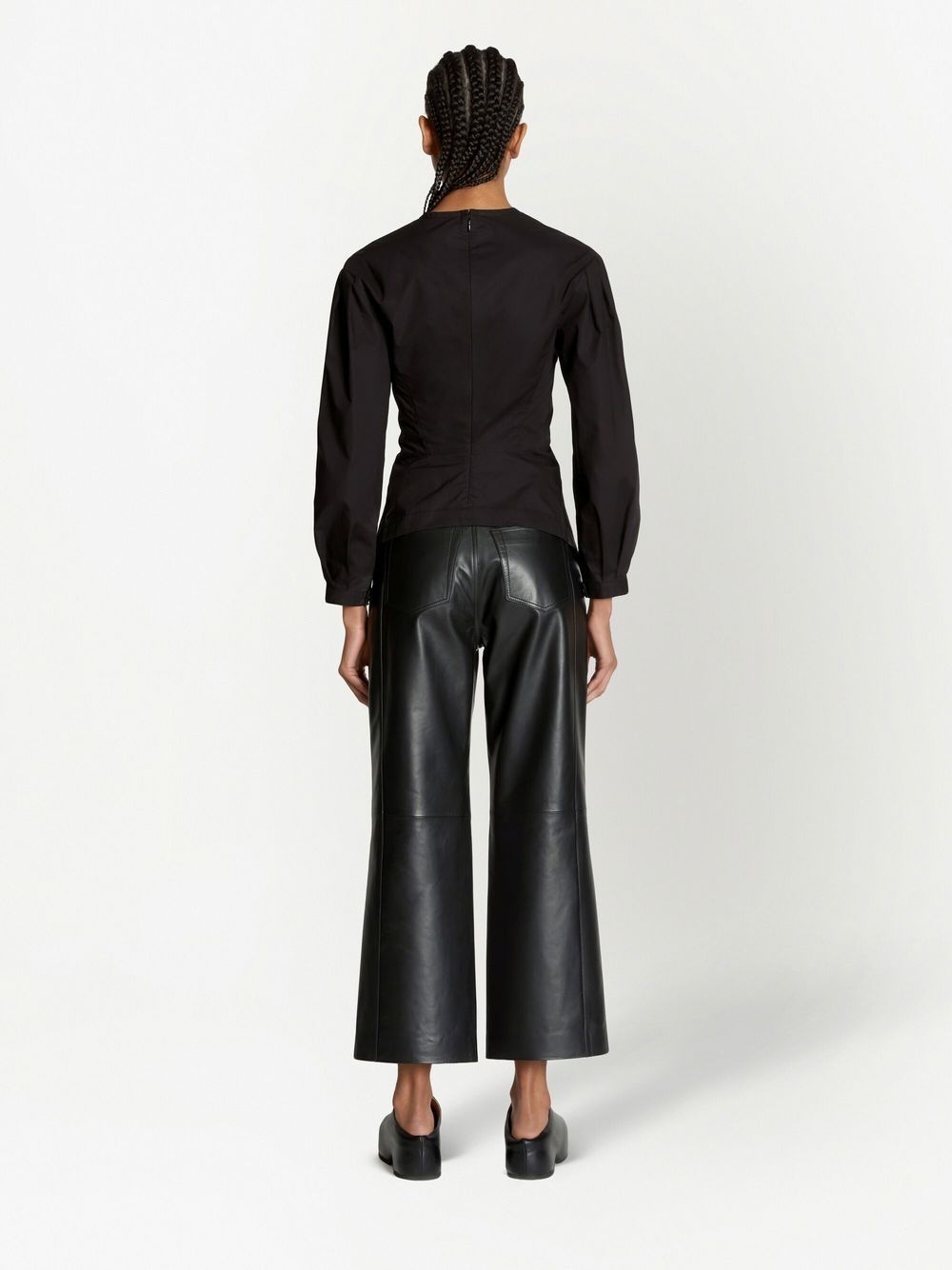 V-neck cotto poplin top - 4