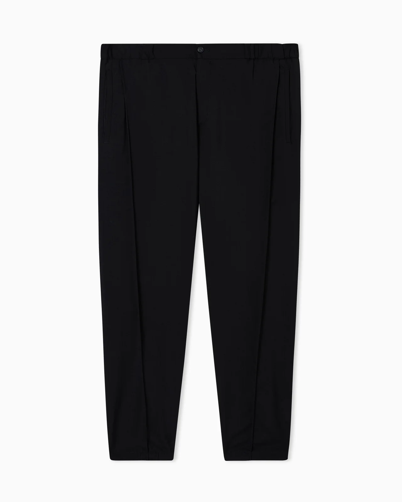 Natural stretch canvas trousers with elasticated cuffs - 1