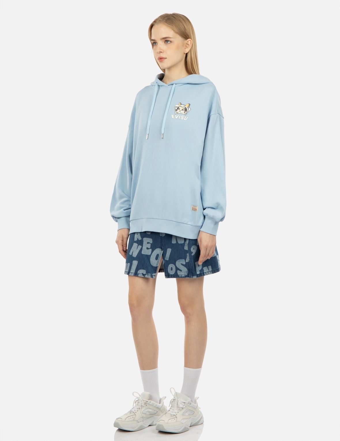 “FORTUNE CAT AND DARUMA” DOUBLE DAICOCK PRINT HOODED SWEATSHIRT - 4