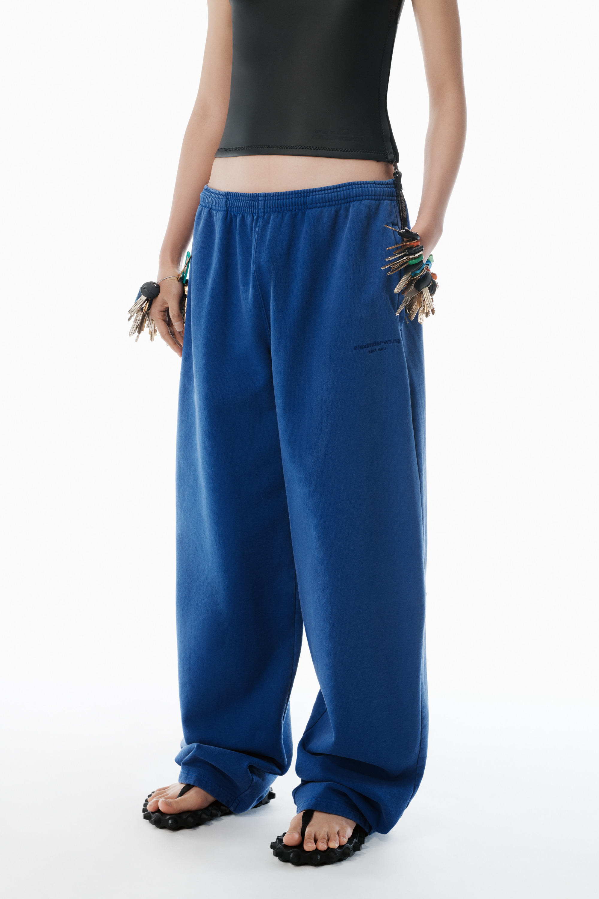 Blue Wide-Leg Sweatpants - 3