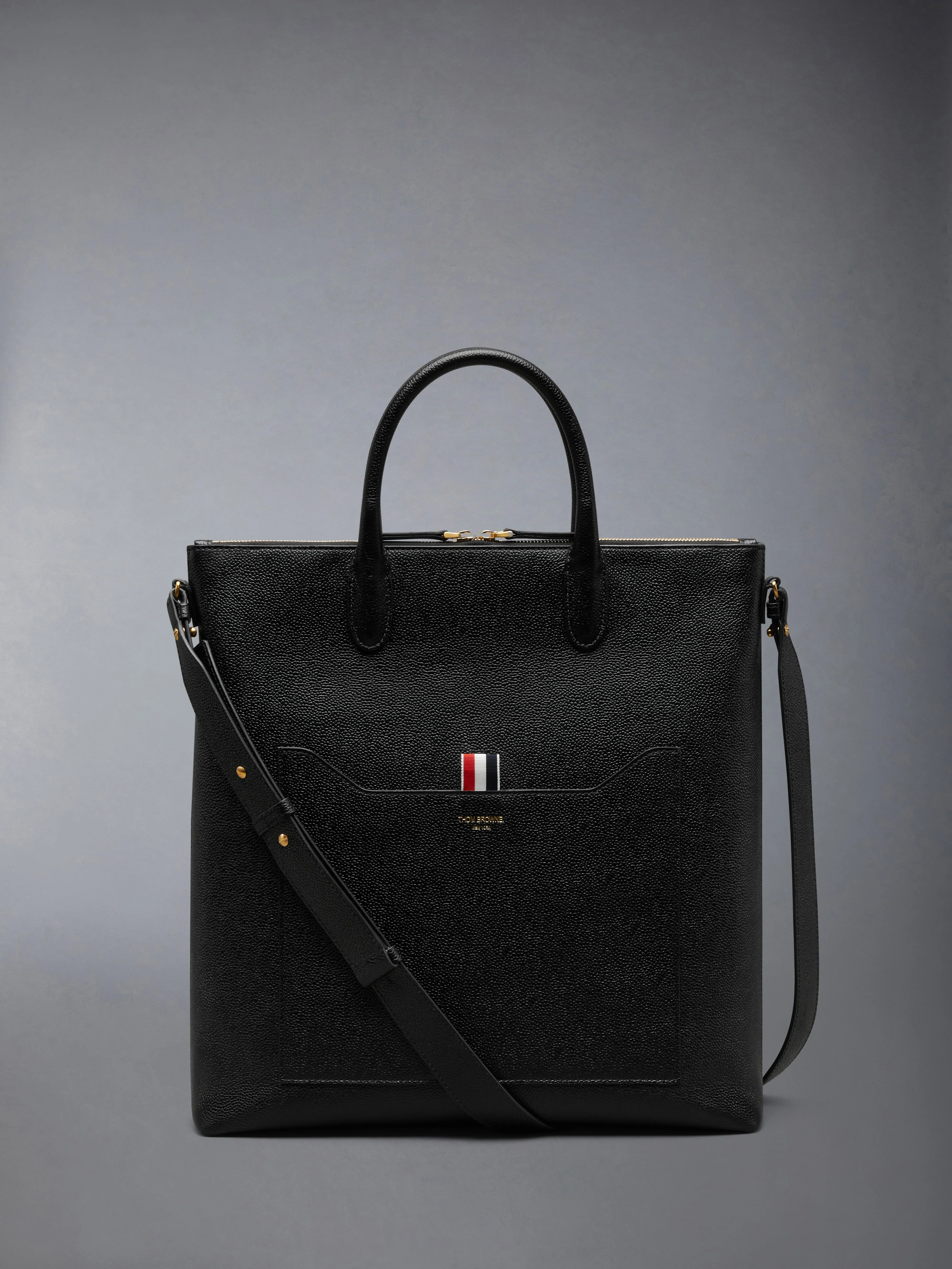 VERTICAL TOOL TOTE IN PEBBLE GRAIN LEATHER - 1