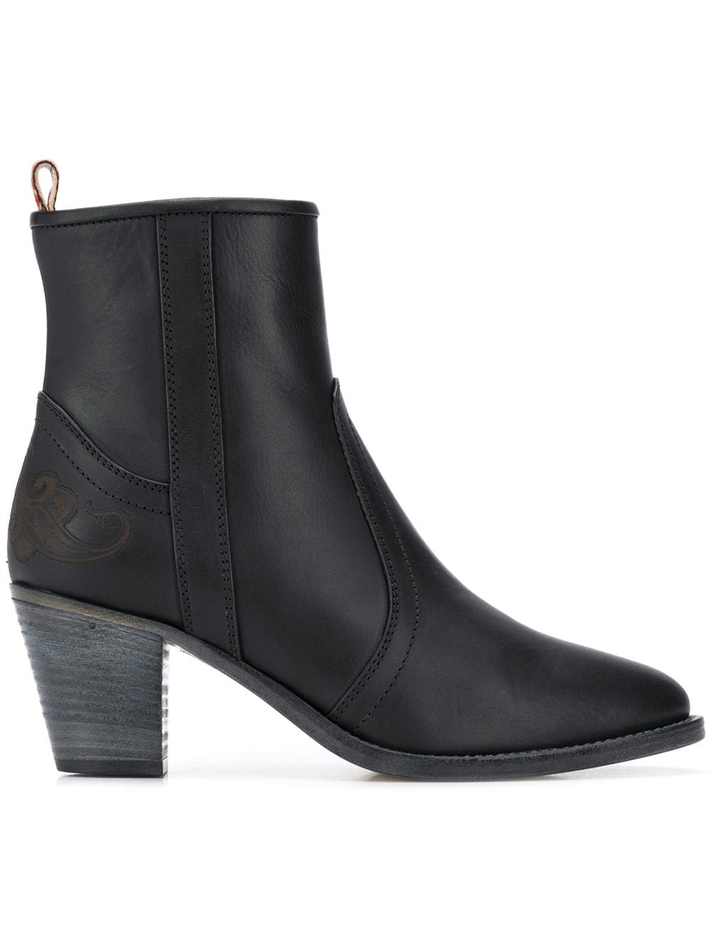 ridged-heel ankle boots - 1