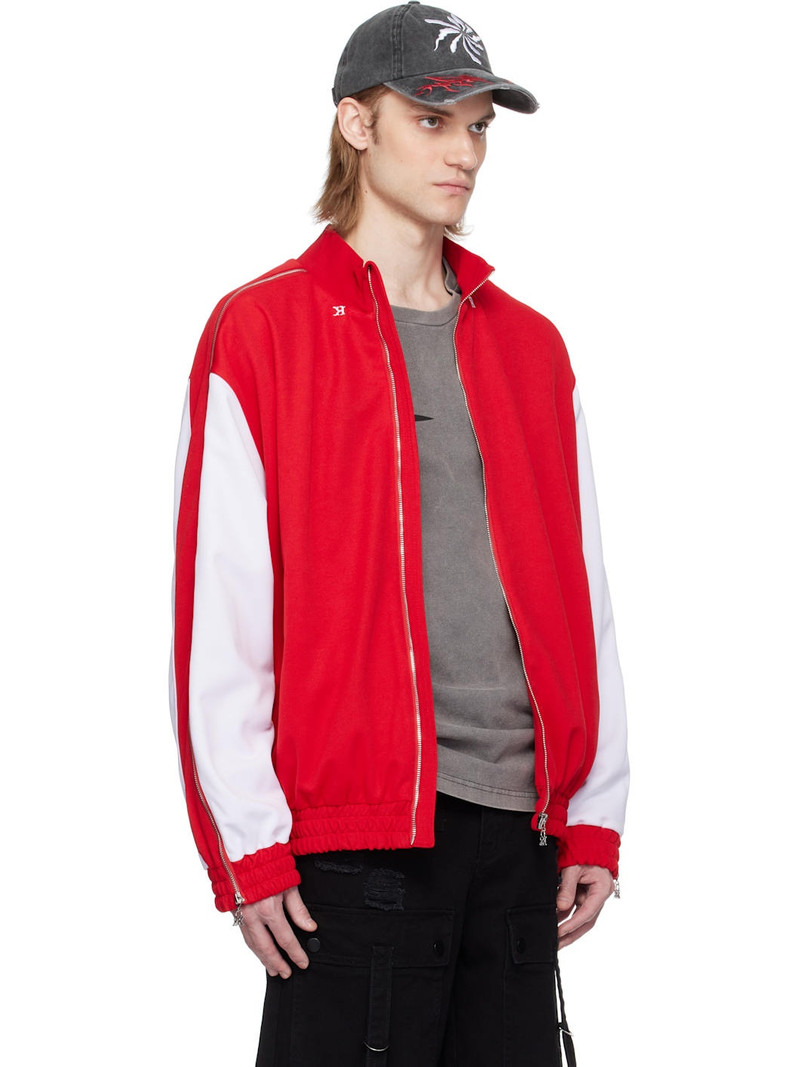 Red & White Full Zip Fleece Track Jacket 2