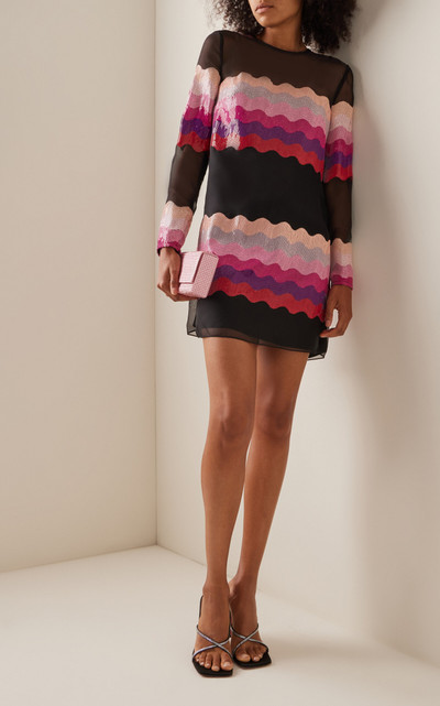 HALPERN Sequined Tulle Mini Dress multi outlook
