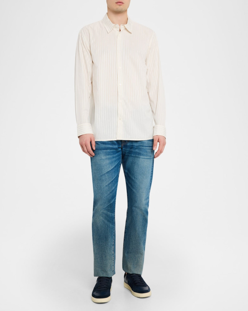 SIMKHAI Men & apos;s Mylo Hairline Stripe Evening Shirt outlook