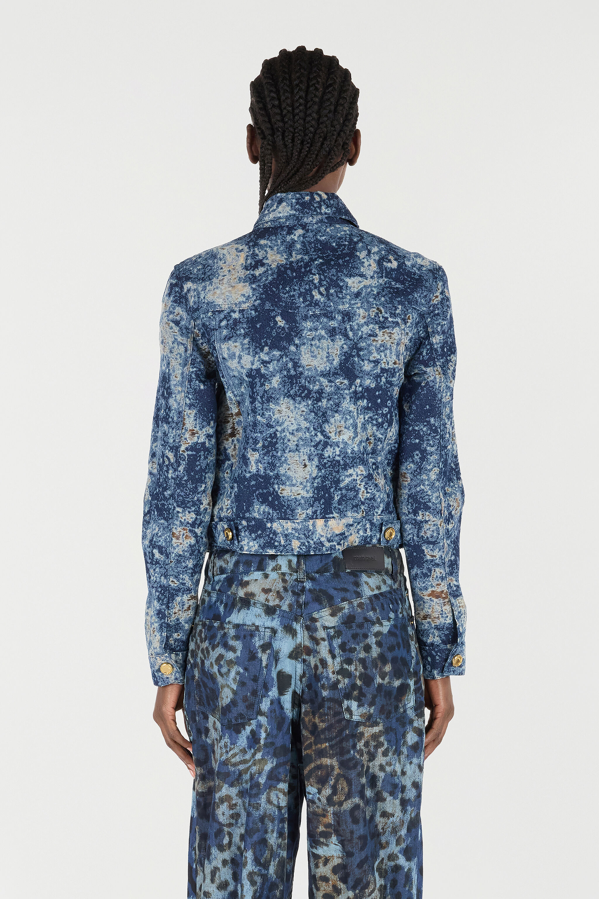 Denim Jacket With Discoloration - 4