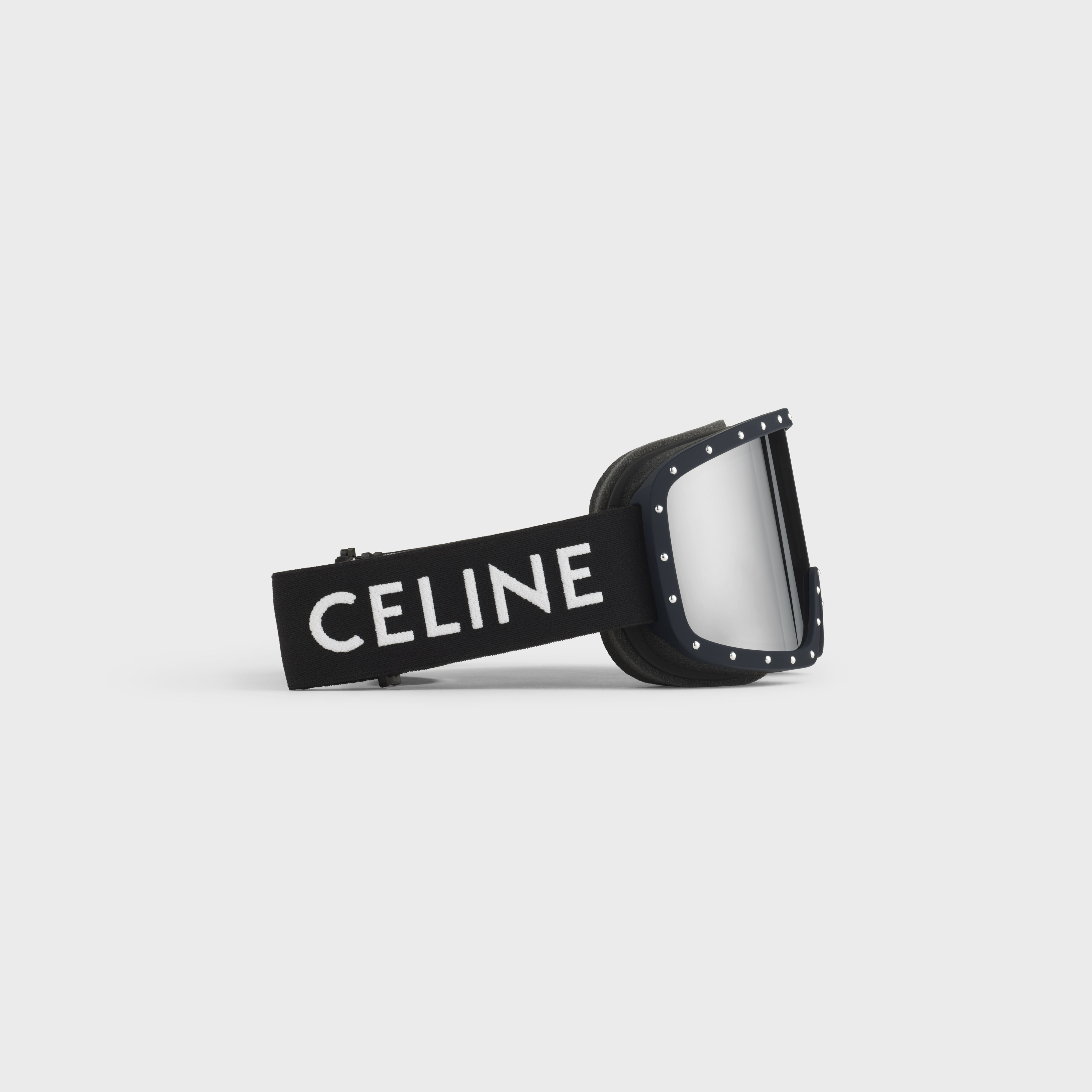 CELINE Ski Mask in Plastic with Metal Studs & Mirror Lenses - 3