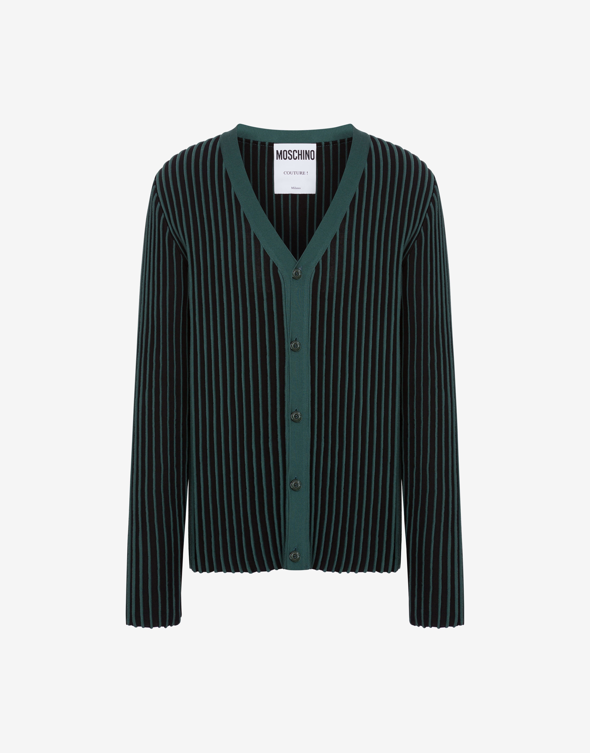 STRIPES EFFECT COTTON CARDIGAN - 1