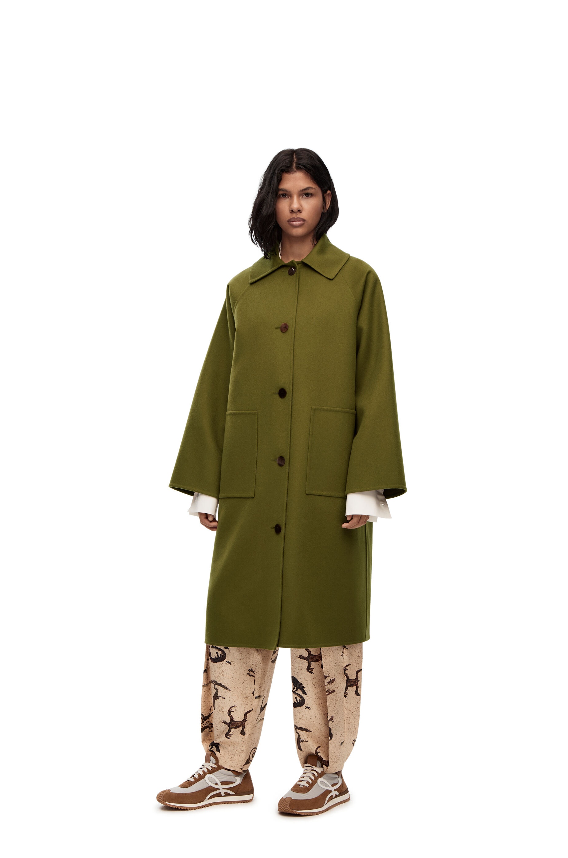 Raglan coat in wool and cashmere - 3