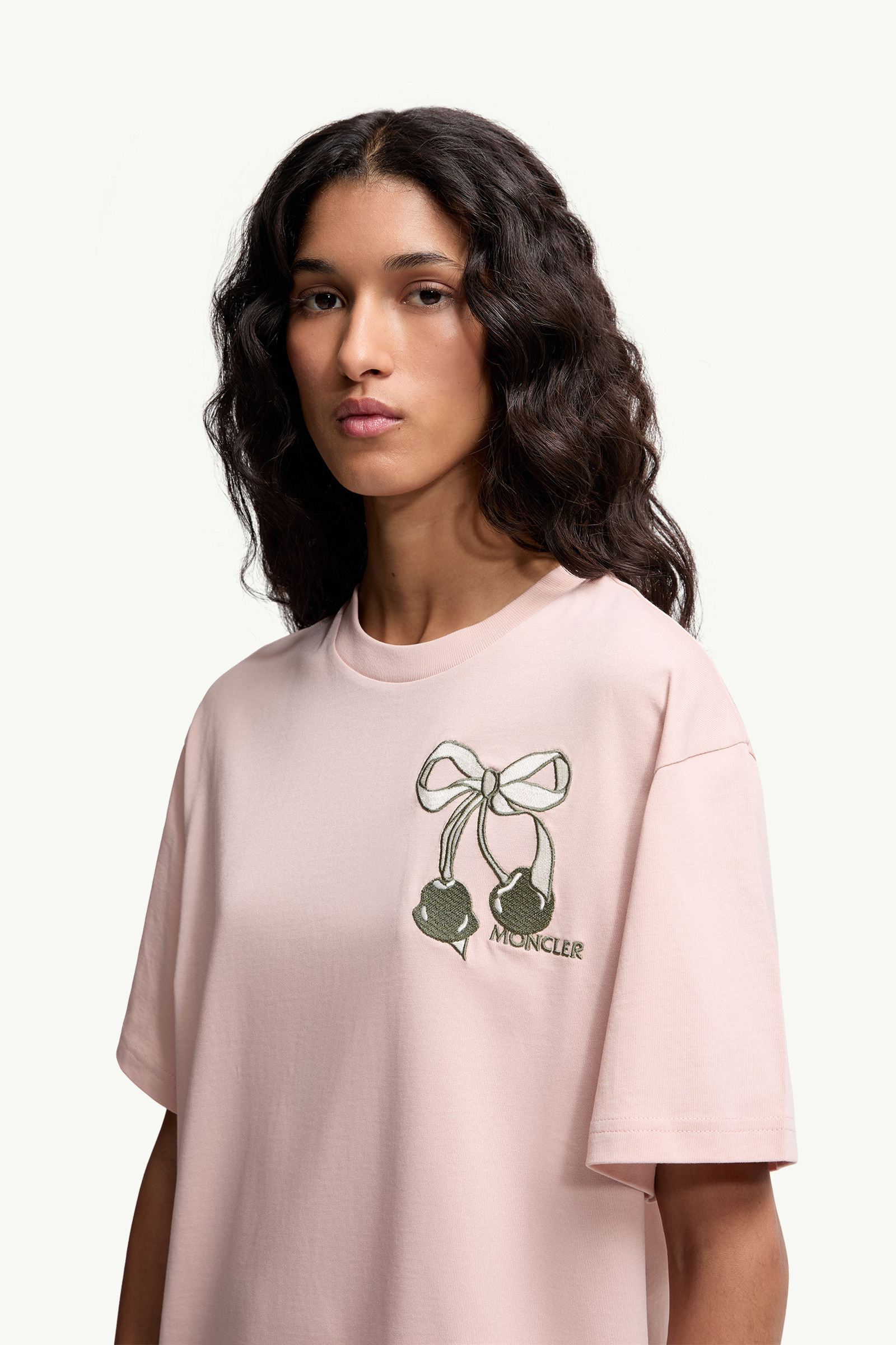 Embroidered Cherry Logo Cotton T-Shirt - 4