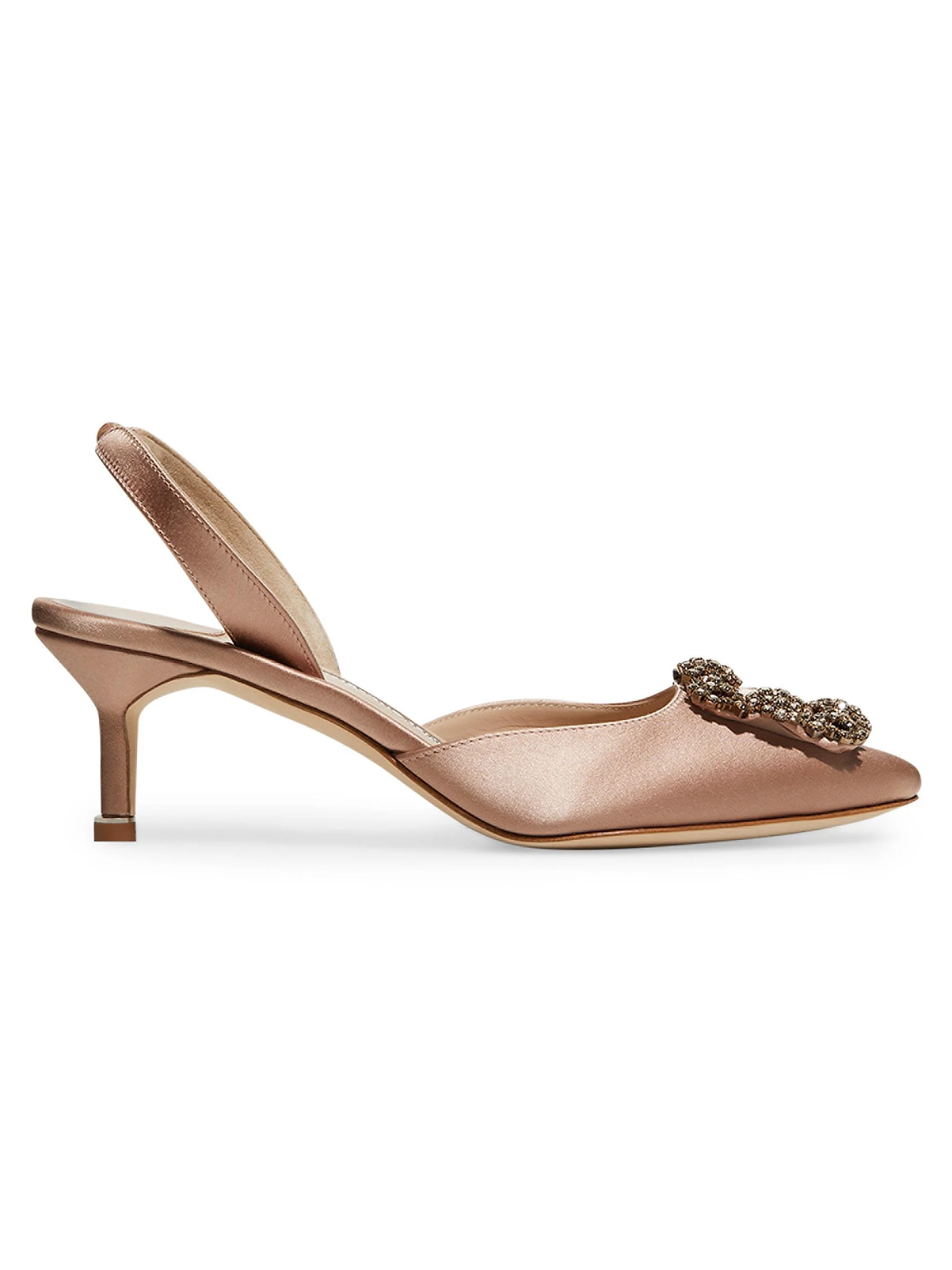 Women's Hangisli 50MM Jewel Buckle Satin Pumps - Light Pink - 1
