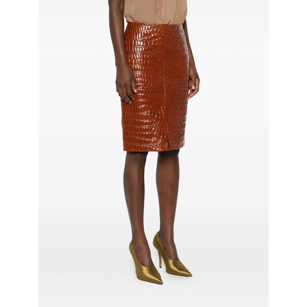 Saint Laurent Brown Skirts - Pencil Skirts Women - 5