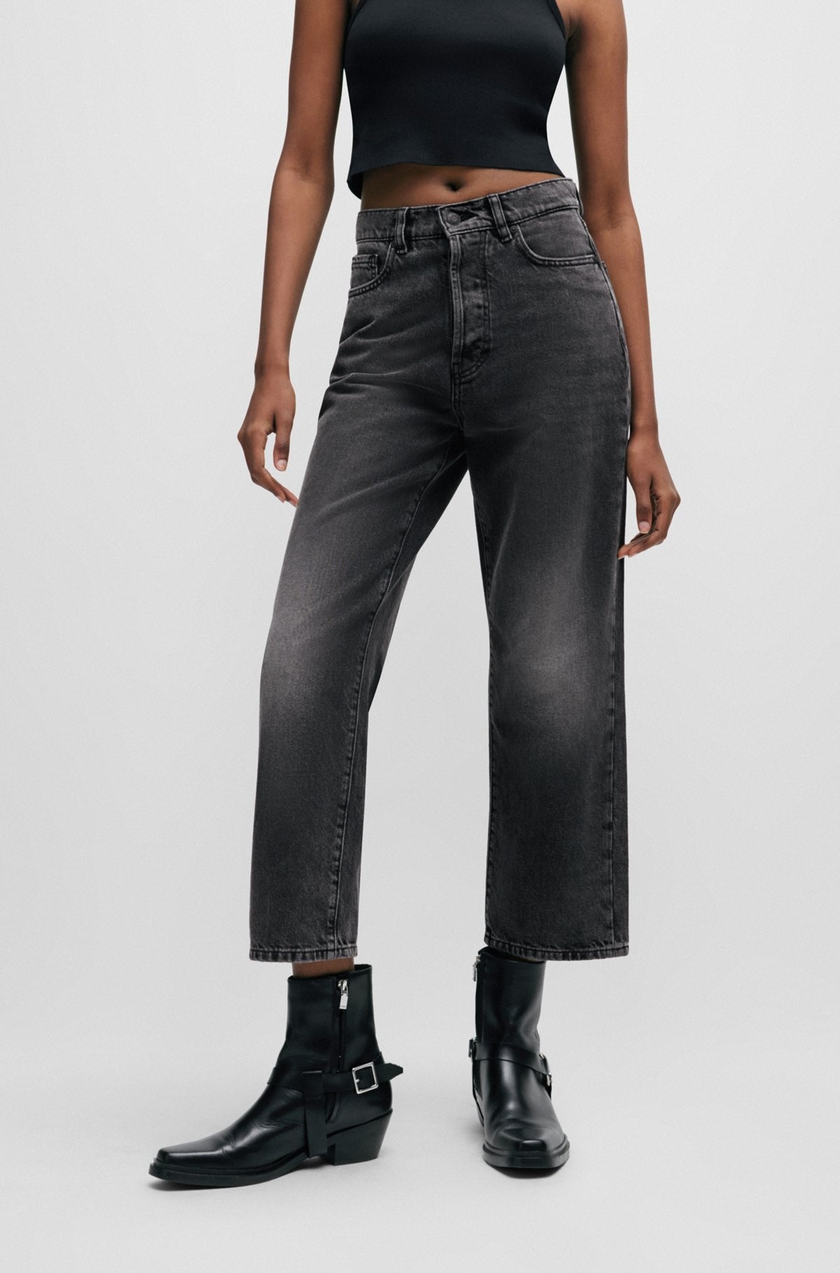 MODERN-FIT WIDE-LEG JEANS IN BLACK DENIM - 2