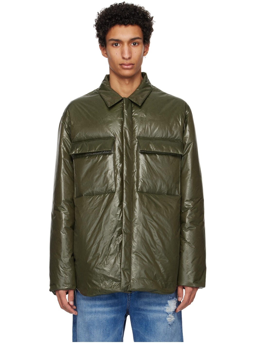 SSENSE Exclusive Green Down Jacket - 1