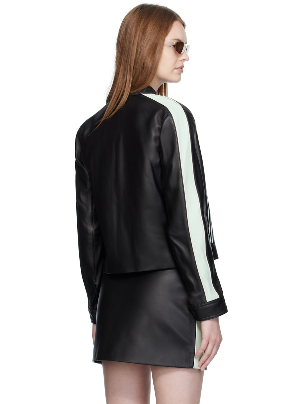 Black Leather Racer Jacket - 3