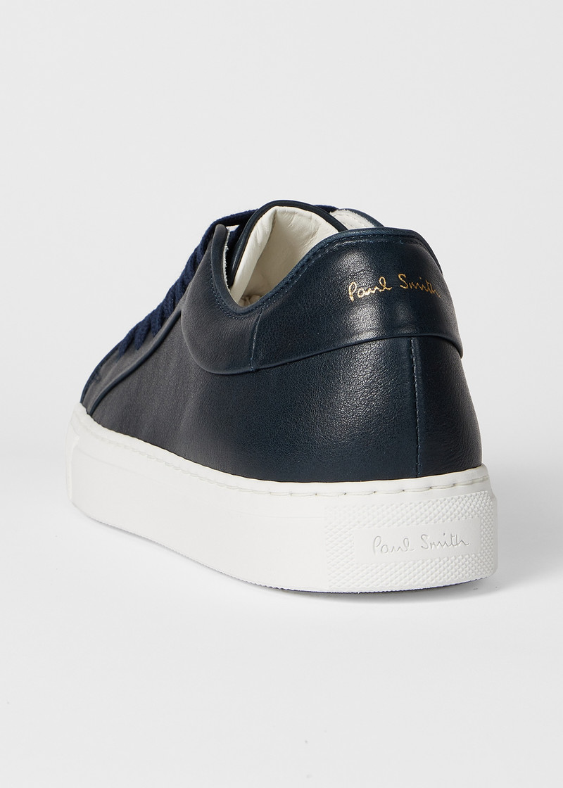 Women's Navy Basso Leather Trainers 3